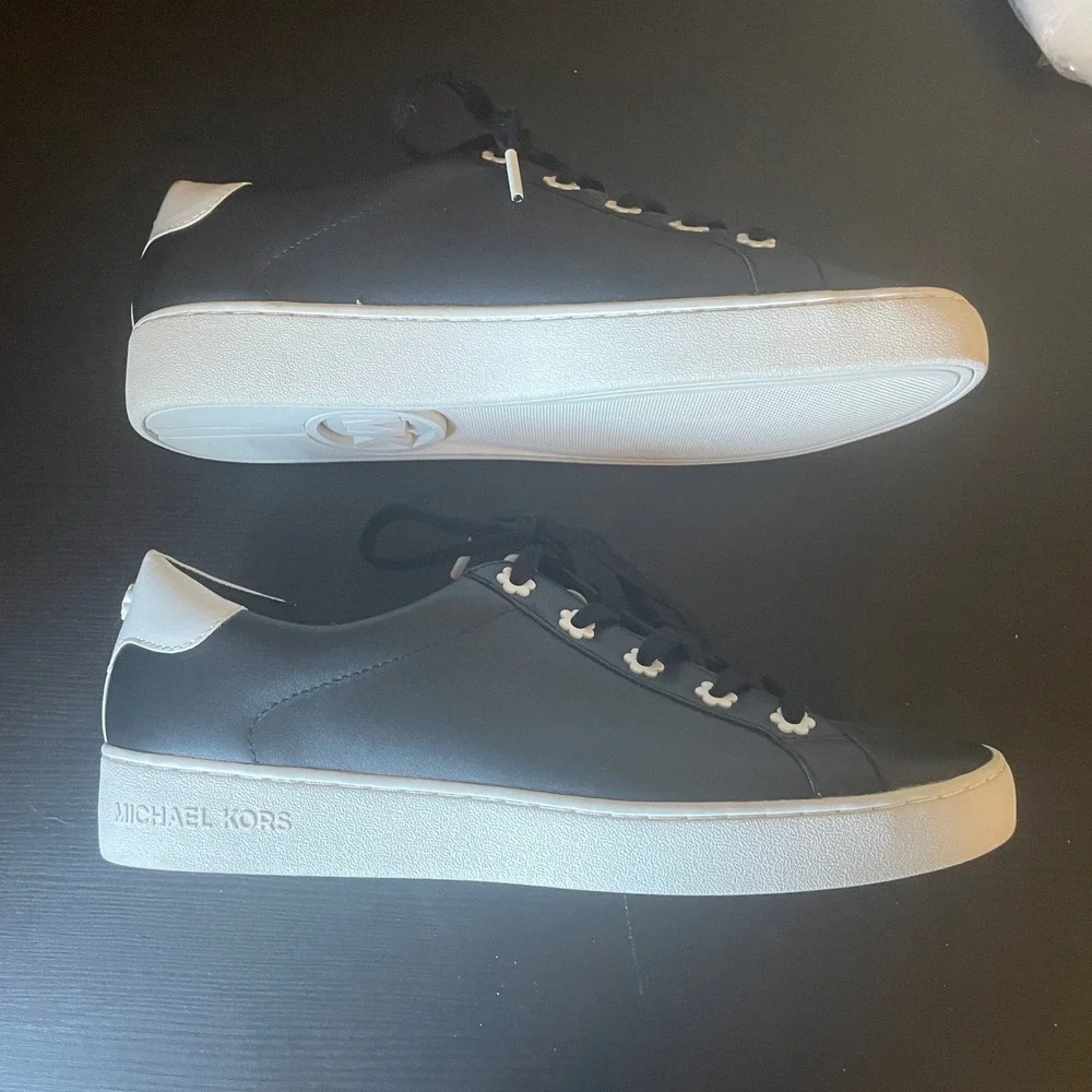 Michael Kors Womens Irving Daisy Floral Leather Sneakers Size 9 Streetwear‎